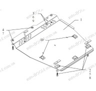 Защита двигателя и кпп Nissan Note 05-12 (Кольчуга 1.0154.00)